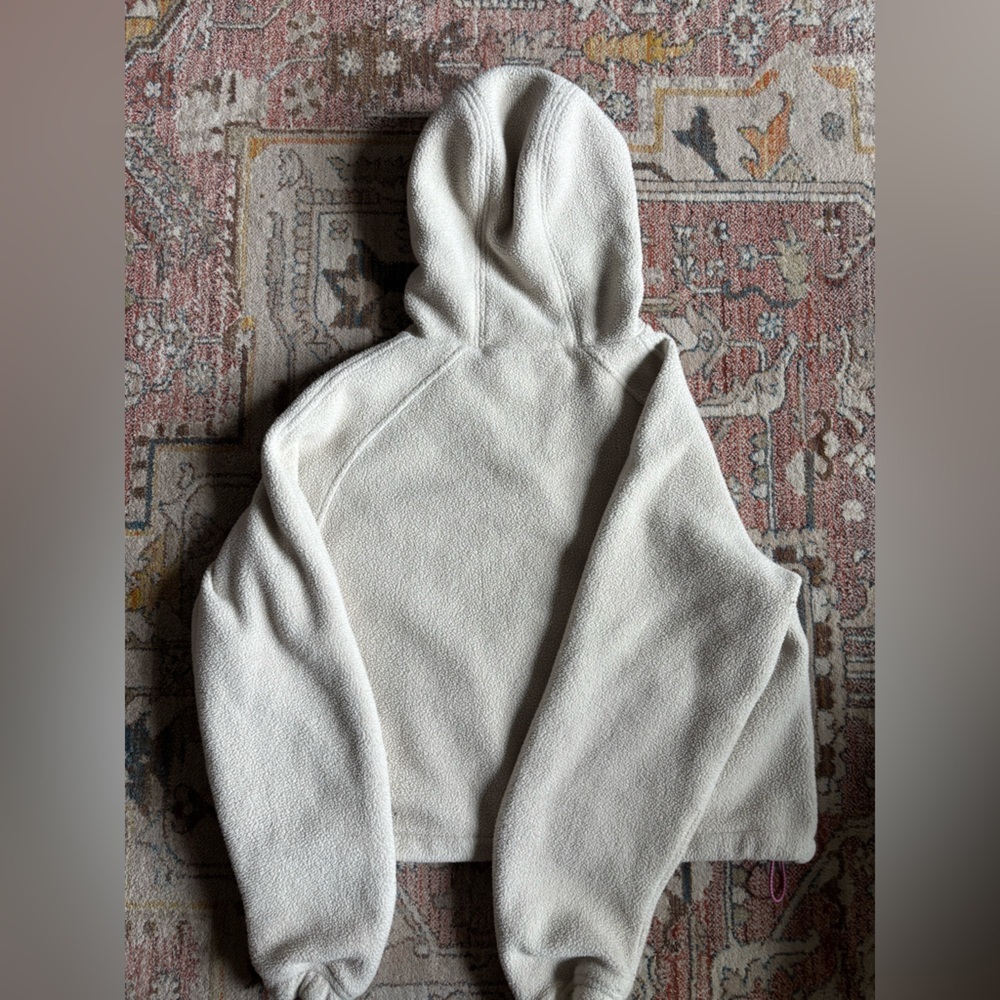 Outdoor Voices Off-White Cream Primo Fleece Half Zip Hoodie - Picture 4 of 4